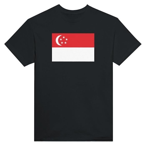 Singapore Flag T-shirt i sort farve Svart XXXL