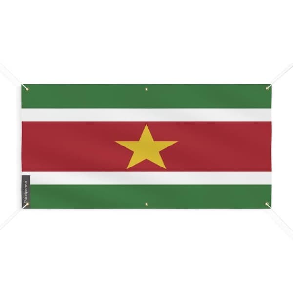 Surinamen lippubanneri 6 silmukkaa 140x280cm polyesteriä