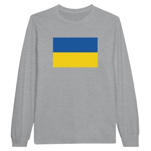 Ukraine Flag langærmet T-shirt i grå Grå S