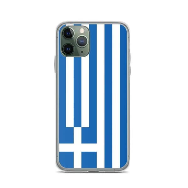 Coque iPhone - iPhone 11 Pro - Græsk Flag - Blød - Multifarvet - Vertikal Flerfärgad