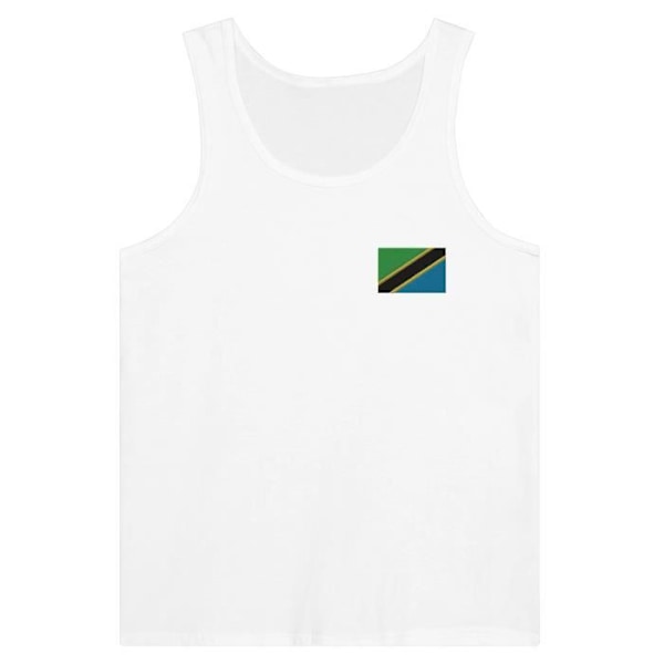 Tanzania Flag Embroidery Linne i Vit Vit XXL