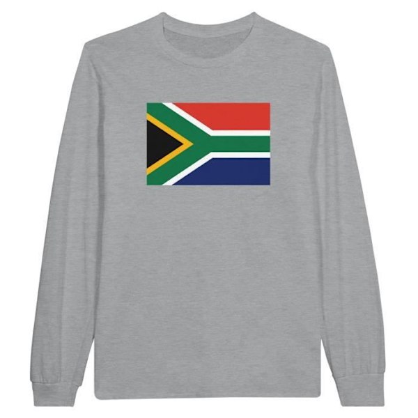 Sydafrika Flag langærmet T-shirt i grå Grå jag