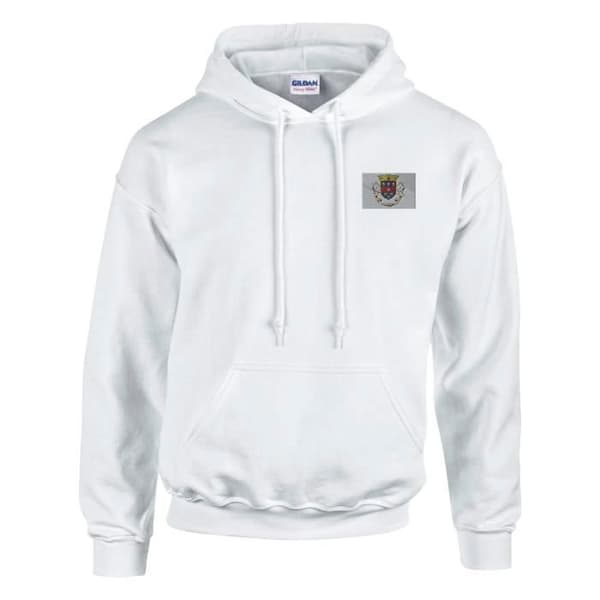 Saint Barthélemy flagga broderad huvtröja i vit Vit M