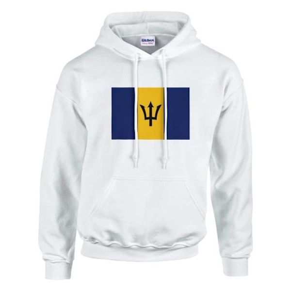 Barbados Flag Hoodie i Vit Vit XXXXXL