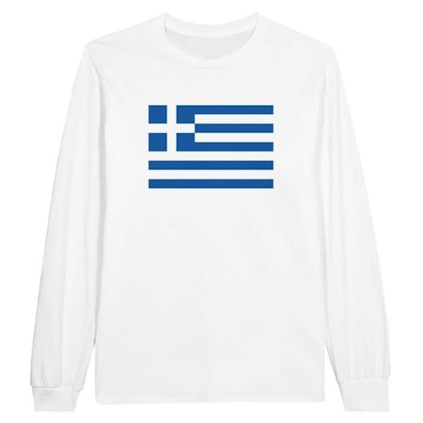 Grækenland Flag langærmet T-shirt i hvid Vit XXL