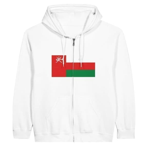 Hættetrøje - PIXELFORMA - Oman Flag - Hvid - Langærmet - Hættekolle Vit XXL