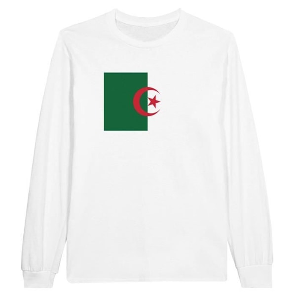 Algeriet Flag langærmet T-shirt i hvid Vit jag