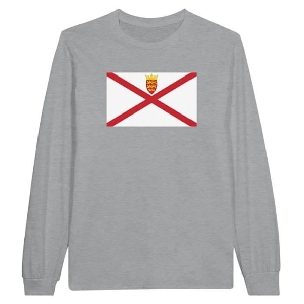 Jersey Flag langærmet T-shirt i grå Grå jag