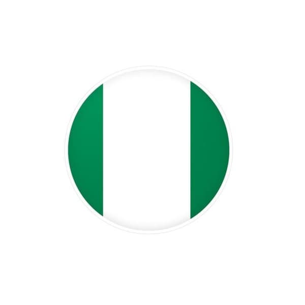Pyöreä tarra Nigerian lippu 10 cm 1000 kappaletta