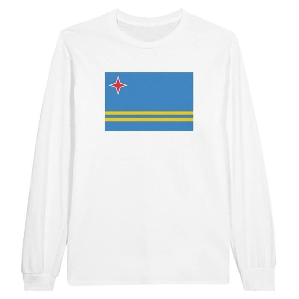 Aruba Flag langærmet T-shirt i hvid Vit XXL