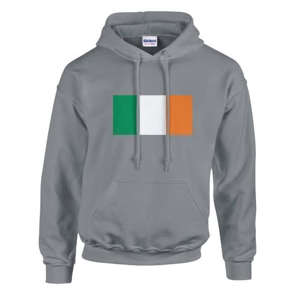 Hættetrøje - PIXELFORMA - Irlands flag - Grå - Lange ærmer - Unisex Grå jag