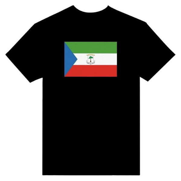 Ækvatorialguinea Flag T-shirt i sort farve Svart XXXXL