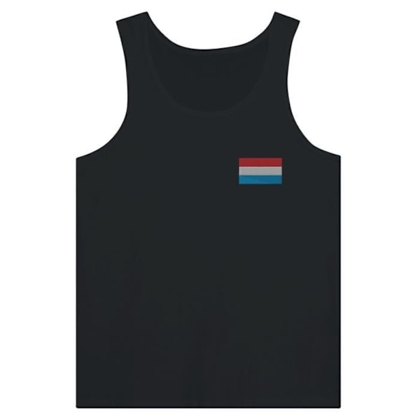 Luxemburg Flag Embroidery Tank Top i Svart Svart S