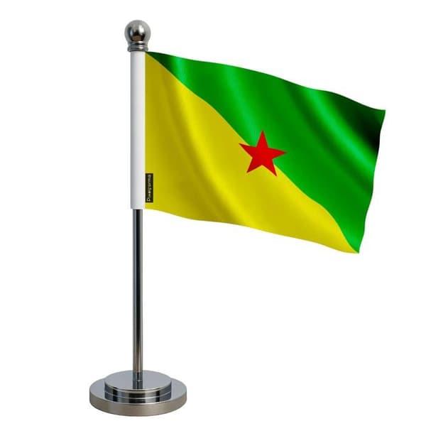 Drapeau kontor Guyane i 14 x 21 cm Flerfärgad