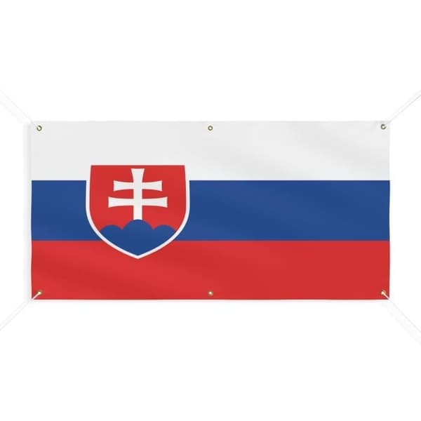 Slovakian lippu 6 silmukkaa 110x220cm polyesteriä