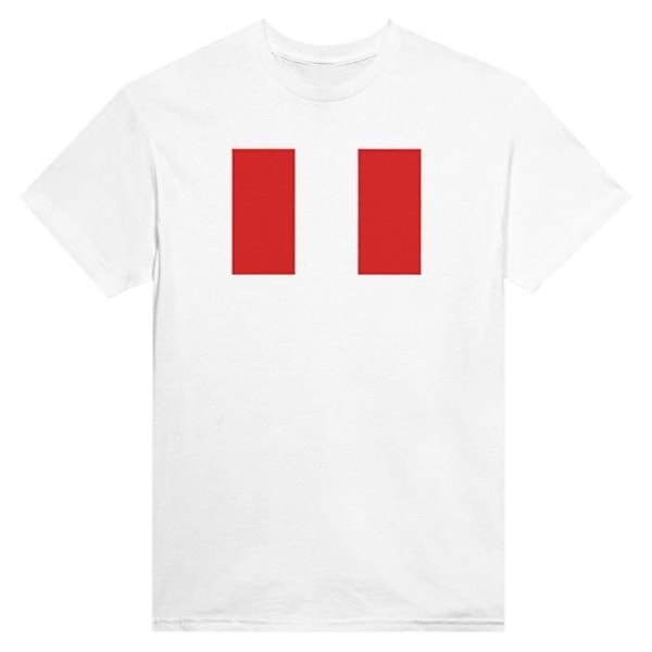 Peru Flag T-shirt i hvid farve Vit XXXXXL