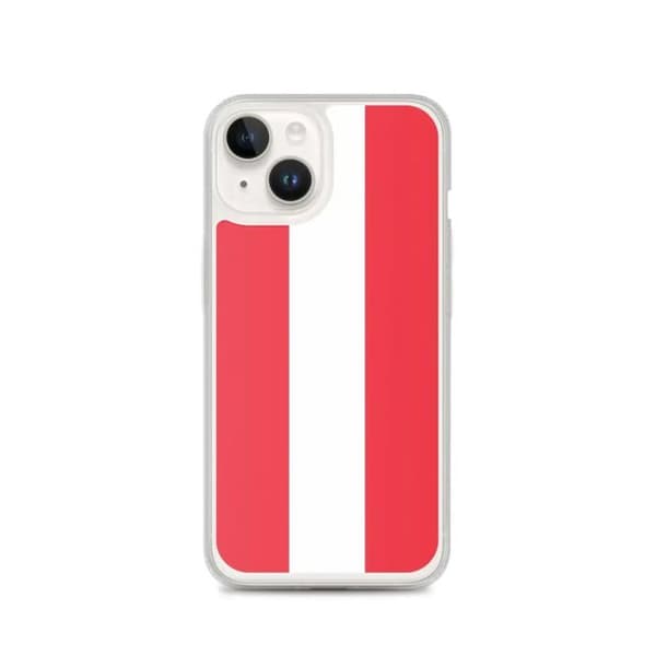 iPhone-cover - PIXELFORMA - iPhone 14 - Rød - Østrigs flag - Blødt silikone Röd