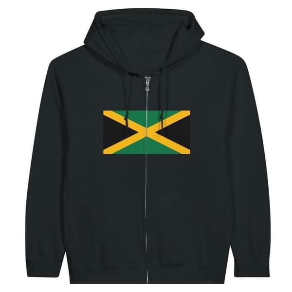 Sweatshirt med hætte - PIXELFORMA - Jamaikas flag - Sort - Polyester-Bomuld - Optimal komfort Svart XL