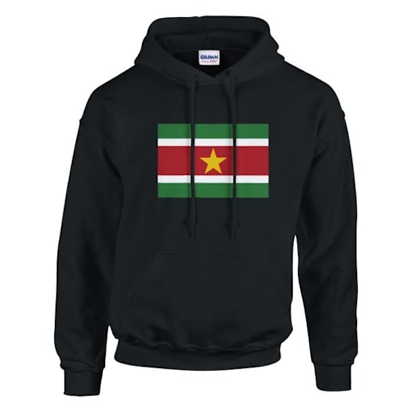 Surinam Flag hættetrøje i sort Svart XXL