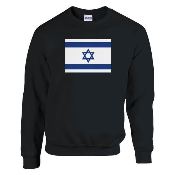 Sweatshirt - PIXELFORMA - Israels flag - Lange ærmer - Sort - Bomuld-polyester Svart M