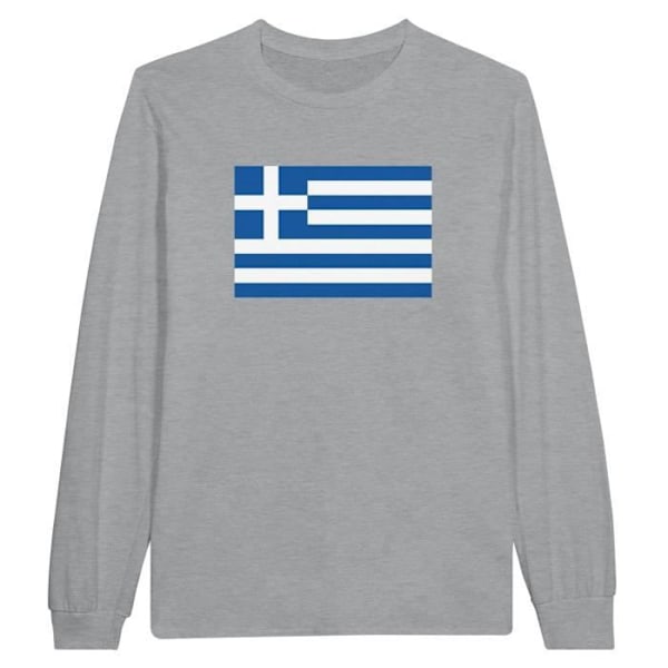 Greece Flag langærmet T-shirt i grå Grå jag