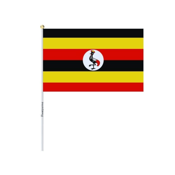 Partier Mini Flag of Uganda 14x21cm i 100 stykker