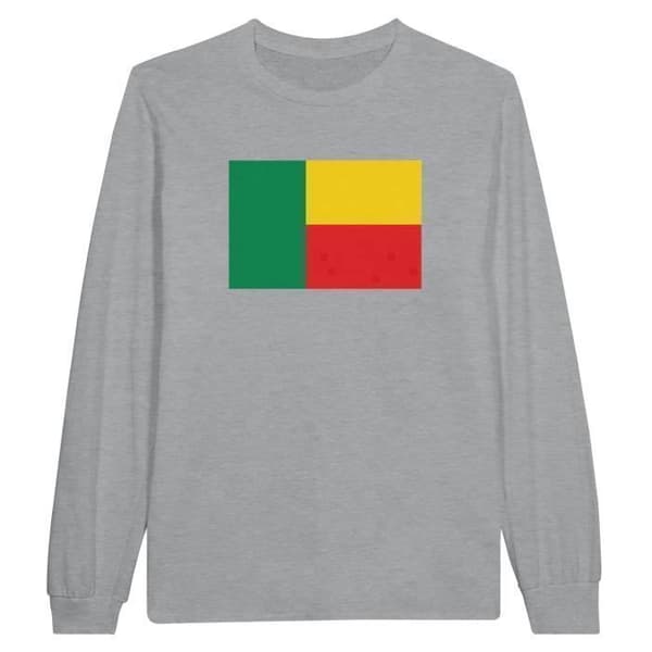 Benin Flag pitkähihainen T-paita harmaa Grå M