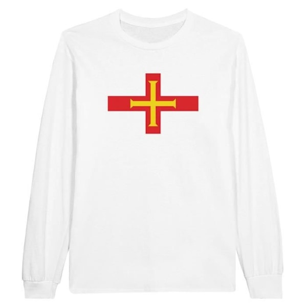 Guernsey Flag langærmet T-shirt i hvid Vit XXL