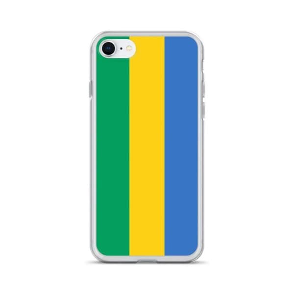 iPhone cover - PIXELFORMA - iPhone 8 - Gabon flag - Blødt silikone - Fuld beskyttelse Grön