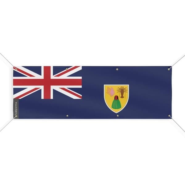 Turks- ja Caicossaarten lippulippu 8 silmukkaa 200x600 cm