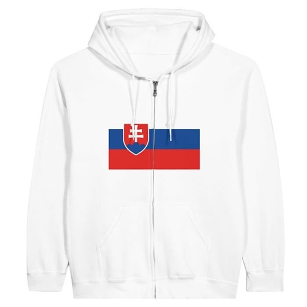 Slovakia Flag Hættetrøje med lynlås i hvid Vit XL