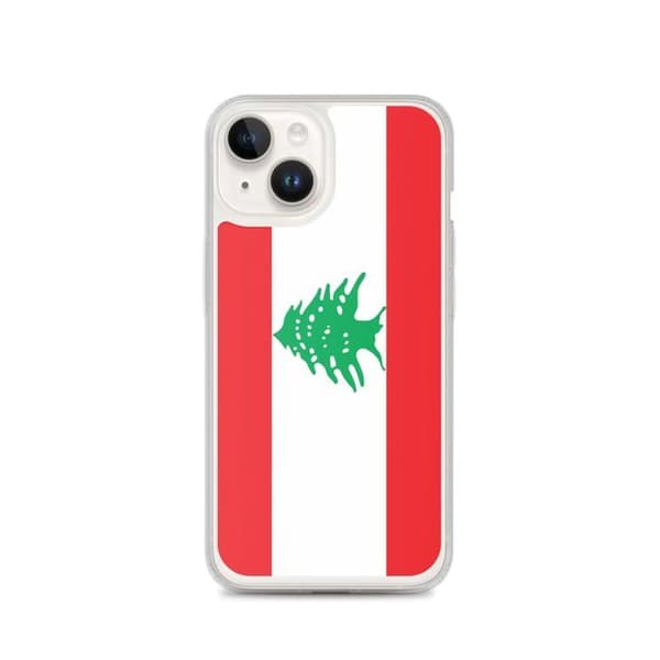 Coque til iPhone - PIXELFORMA - iPhone 14 - Liban flag - Blødt silikon - Letvægts design röd vit