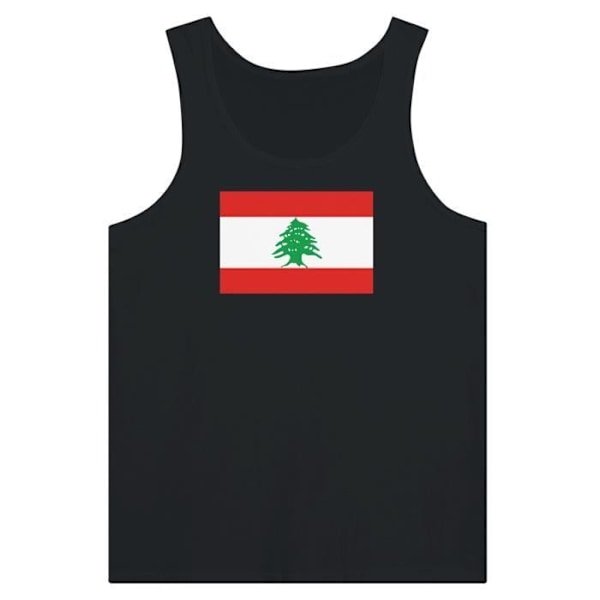 Libanon Flag Tank Top i Sort Svart jag