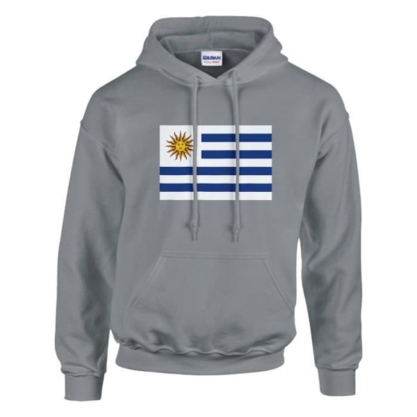 Uruguay Flag Hættetrøje i Grå Grå XXXL