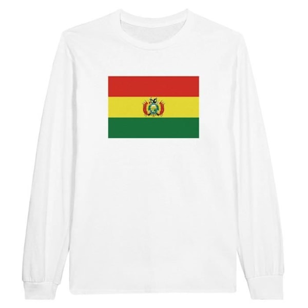 Bolivia Flag pitkähihainen T-paita valkoinen Vit XXXL