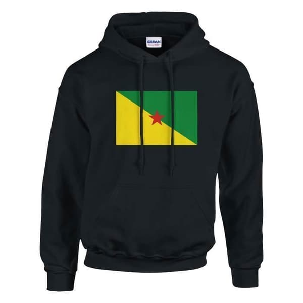 Hættetrøje - PIXELFORMA - Guyane Flag - Sort - Lange ærmer - Hætte col Svart S