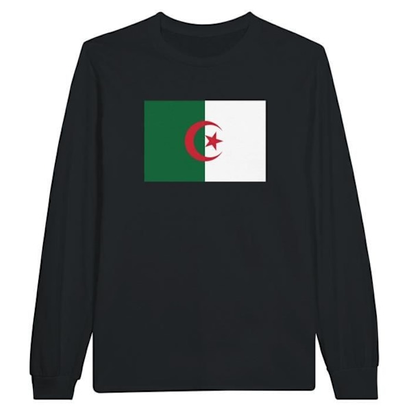 Algerian lipun pitkähihainen musta T-paita Svart XL