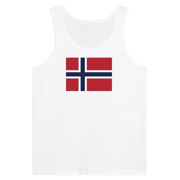 Norway Flag Tank Top i hvid Vit XXL