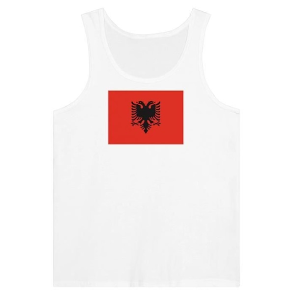 Albanien Flag Tank Top i hvid Vit XXL