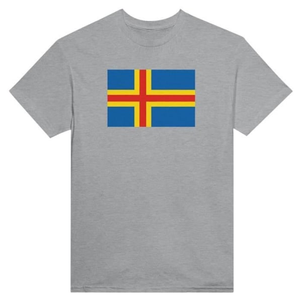 Åland Flag T-shirt i grå farve Grå XXXXL