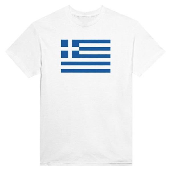 Grækenlands flag T-shirt i hvid farve Vit S