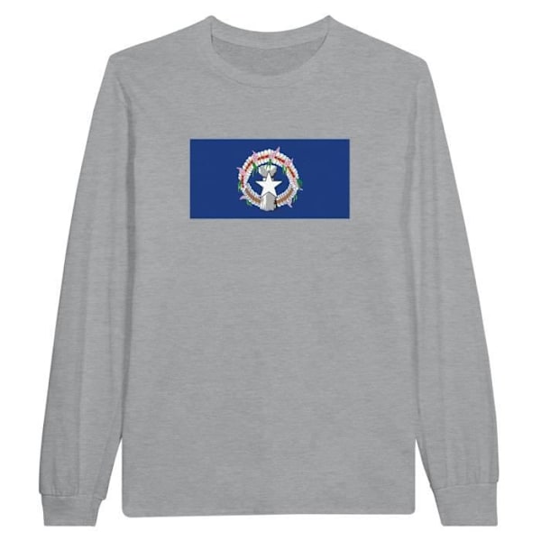 Northern Mariana Islands Flag langærmet T-shirt i grå Grå jag