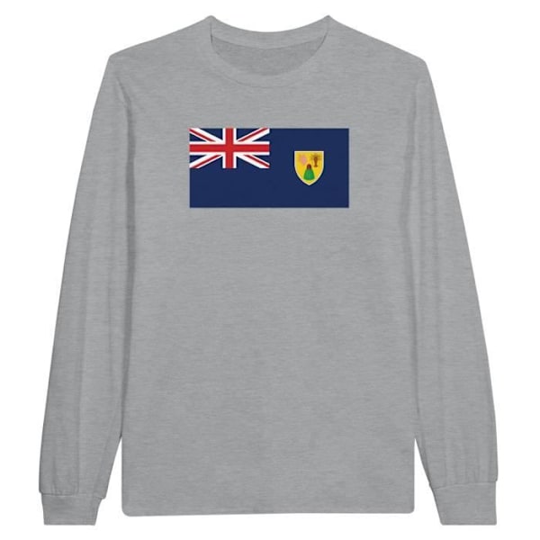 Turks and Caicos Islands Flag langærmet T-shirt i grå Grå M