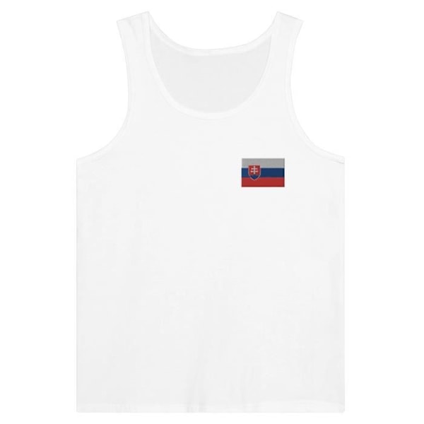 Slovakien Flag Embroidery Linne i Vit Vit M