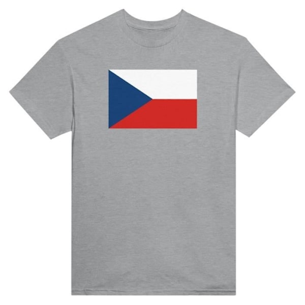 Tjekkisk Flag T-shirt i grå farve Grå S