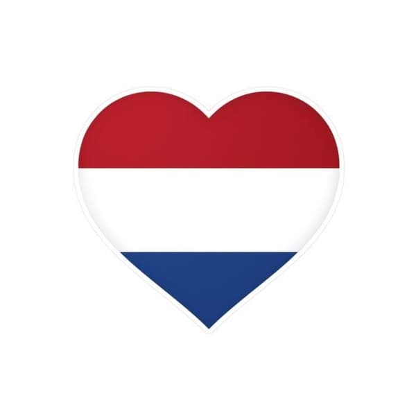 Hjerteklistermærke Hollands flag 4 cm i 1000 stykker