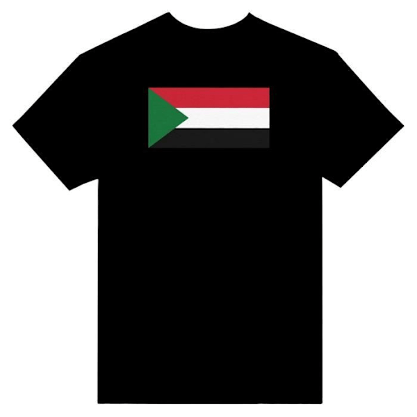 Sudan Flag T-shirt i sort farve Svart S