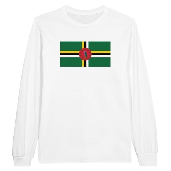 Dominica Flag langærmet T-shirt i hvid Vit M