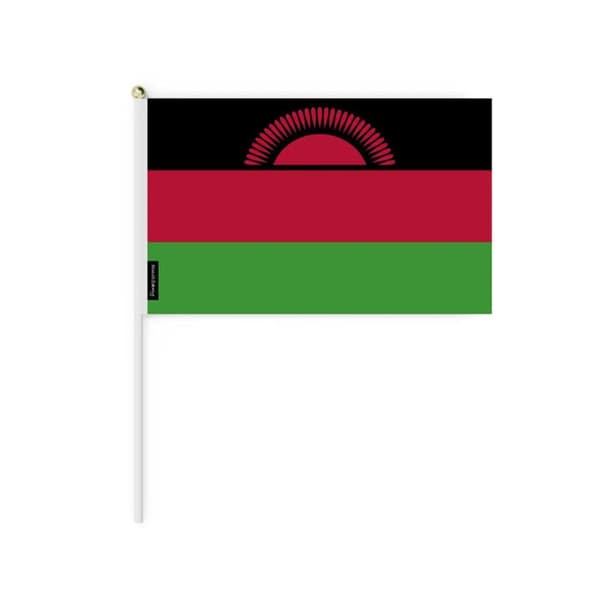 Mini Flag - Malawi - 30 x 45 cm - 50 pieces - Polyester - Front/back - Multicolored Flerfärgad