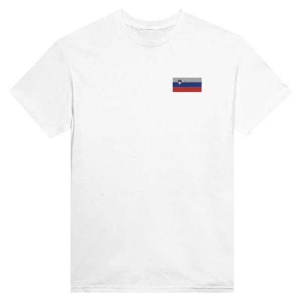 Slovenien flagga broderi T-shirt i vit Vit XXXL